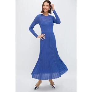 TUCKERNUCK x HYACINTH HOUSE Cammie Knit Maxi Dress Cobalt Shimmer Sz L $168 3B48